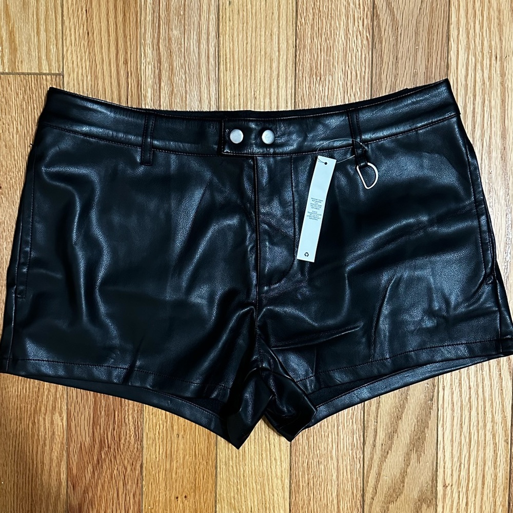 ASOS faux leather short shorts